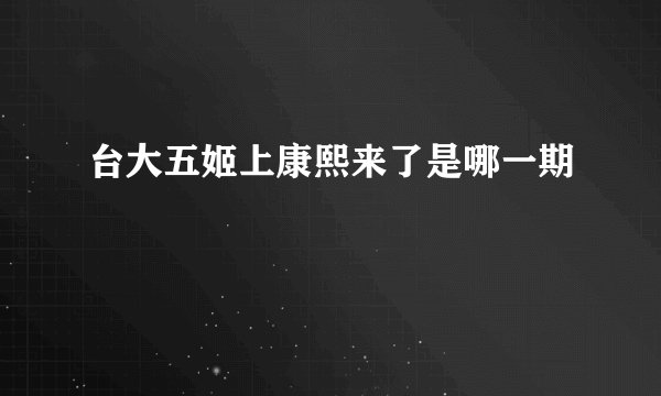 台大五姬上康熙来了是哪一期