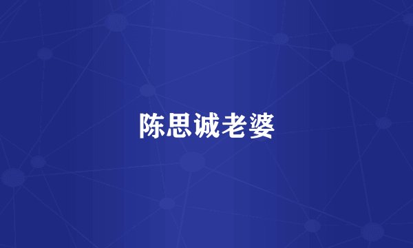 陈思诚老婆