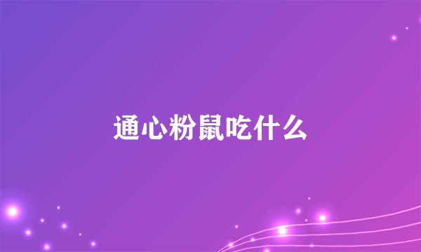 通心粉鼠吃什么