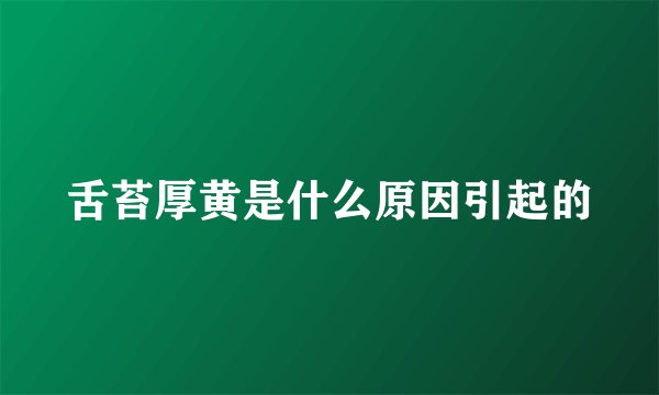 舌苔厚黄是什么原因引起的