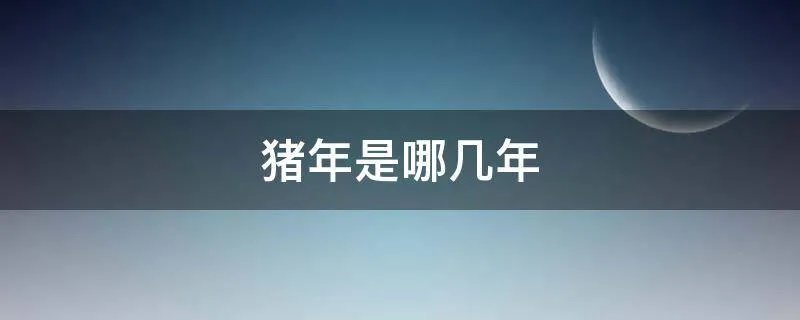 猪年是哪几年