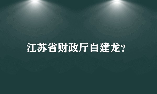 江苏省财政厅白建龙？