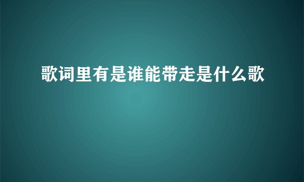 歌词里有是谁能带走是什么歌