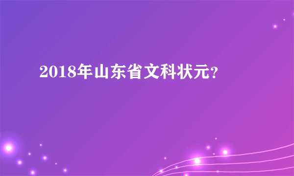 2018年山东省文科状元？