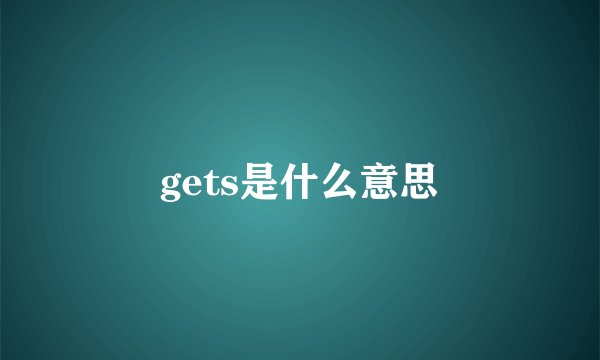 gets是什么意思