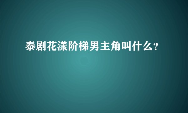 泰剧花漾阶梯男主角叫什么？