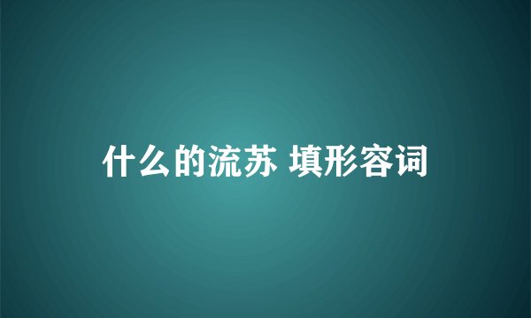 什么的流苏 填形容词