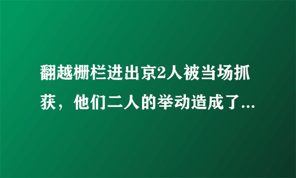 翻越栅栏进出京2人被当场抓获,他们二人的举动造成了怎样的恶劣影响?