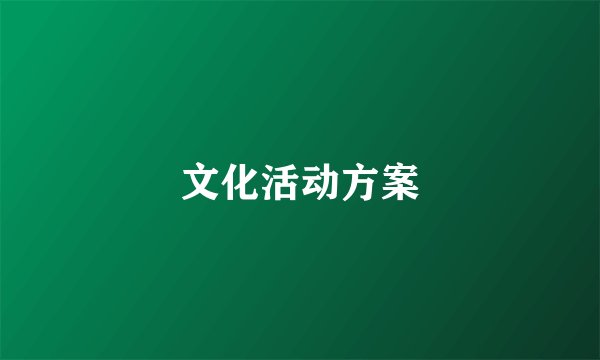 文化活动方案