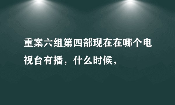 重案六组第四部现在在哪个电视台有播，什么时候，