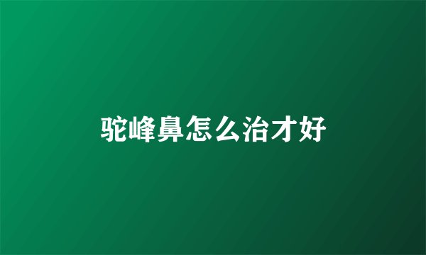 驼峰鼻怎么治才好