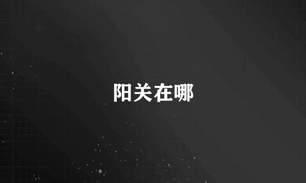 阳关在哪