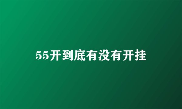 55开到底有没有开挂