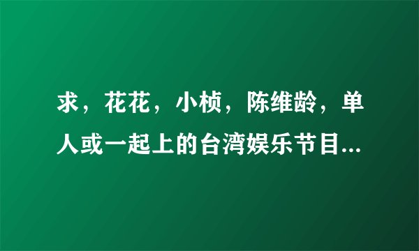 求，花花，小桢，陈维龄，单人或一起上的台湾娱乐节目。急！答案全的话会追加分数？