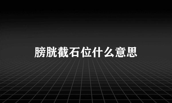 膀胱截石位什么意思