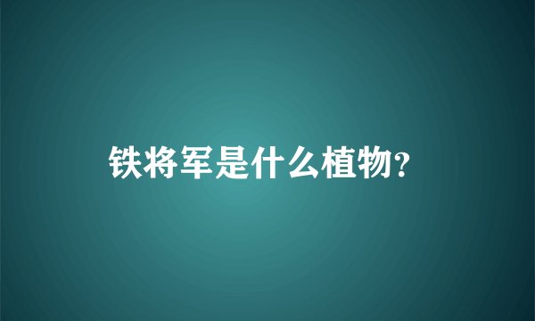 铁将军是什么植物？