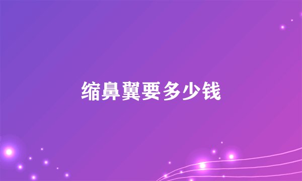 缩鼻翼要多少钱