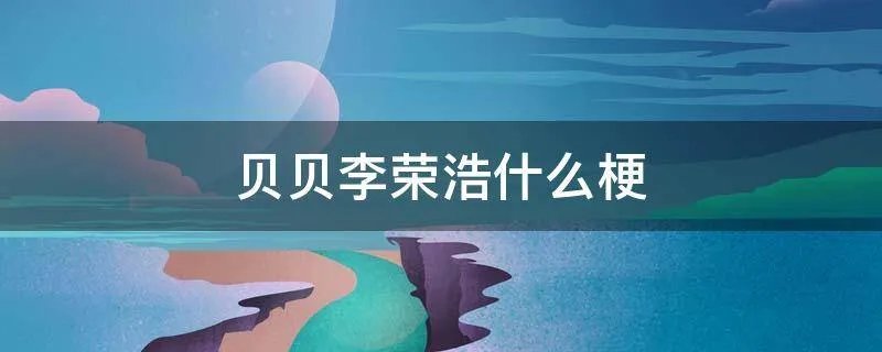 贝贝李荣浩什么梗