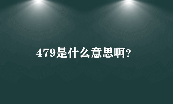 479是什么意思啊？