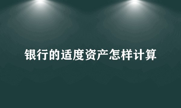 银行的适度资产怎样计算