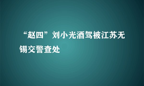 “赵四”刘小光酒驾被江苏无锡交警查处