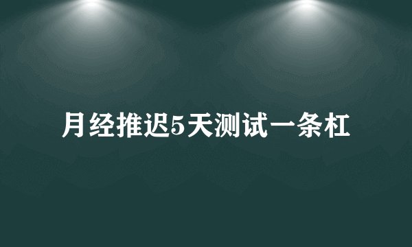月经推迟5天测试一条杠