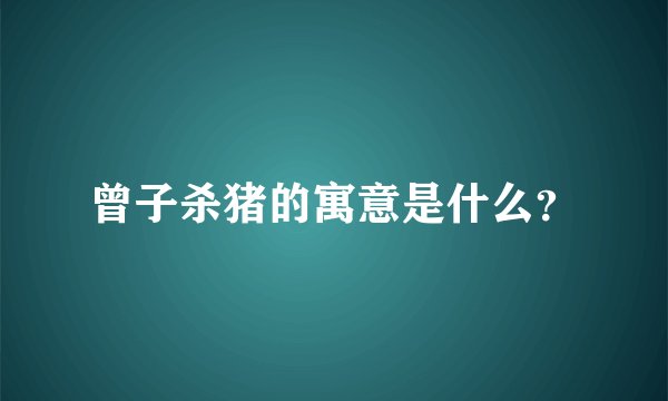 曾子杀猪的寓意是什么？