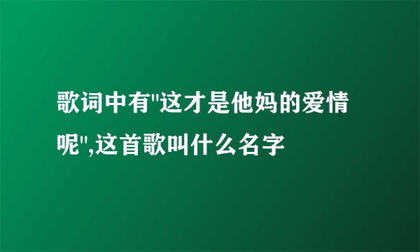 歌词中有