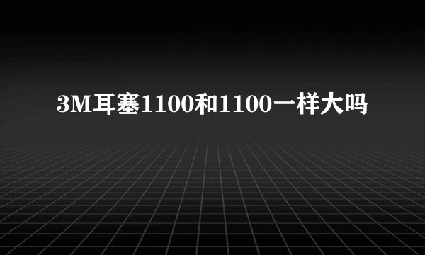 3M耳塞1100和1100一样大吗
