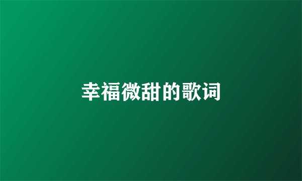 幸福微甜的歌词