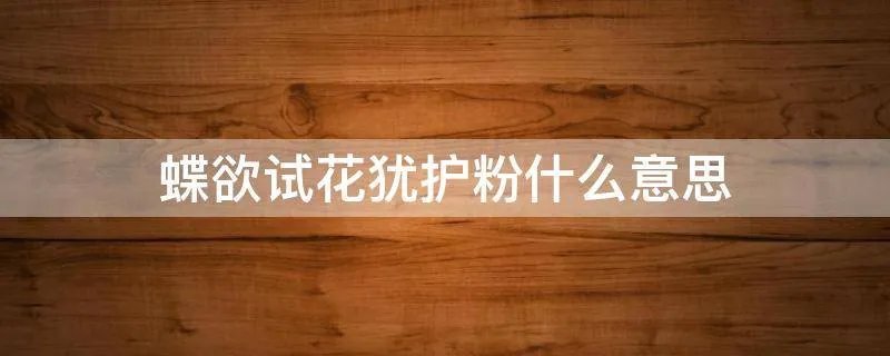 蝶欲试花犹护粉什么意思