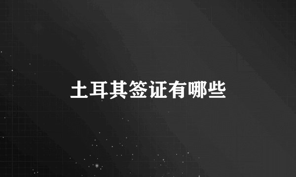 土耳其签证有哪些