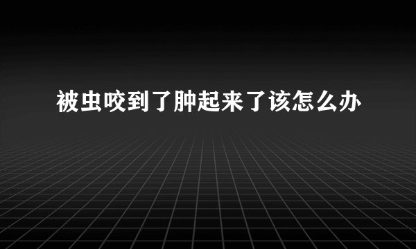 被虫咬到了肿起来了该怎么办