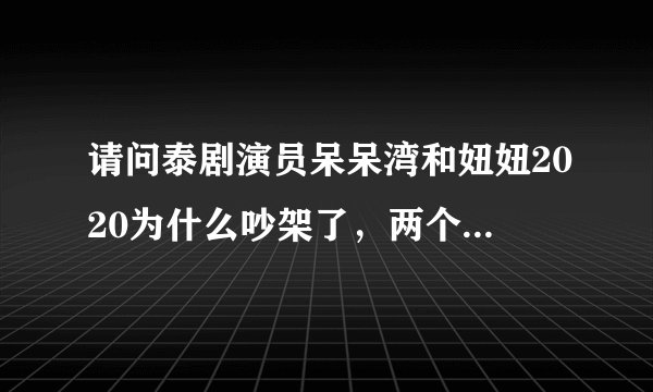 请问泰剧演员呆呆湾和妞妞2020为什么吵架了，两个人现在都有女票吗？