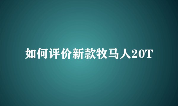 如何评价新款牧马人20T