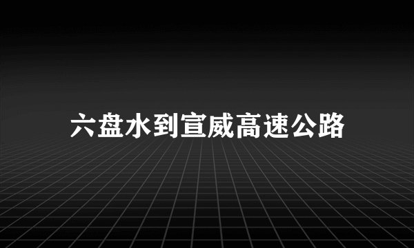 六盘水到宣威高速公路