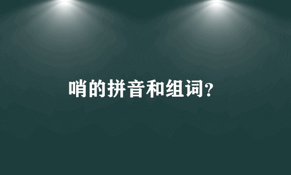 哨的拼音和组词？