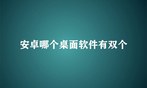 安卓哪个桌面软件有双个