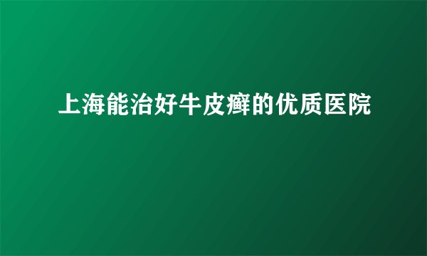 上海能治好牛皮癣的优质医院