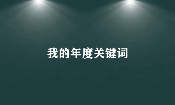 我的年度关键词