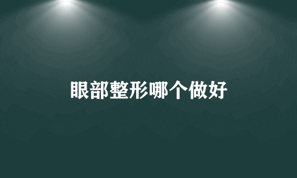 眼部整形哪个做好