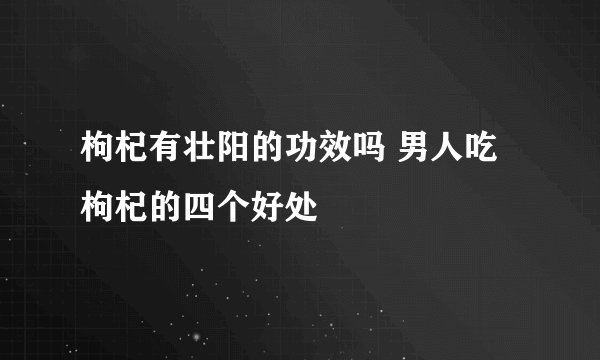 枸杞有壮阳的功效吗 男人吃枸杞的四个好处