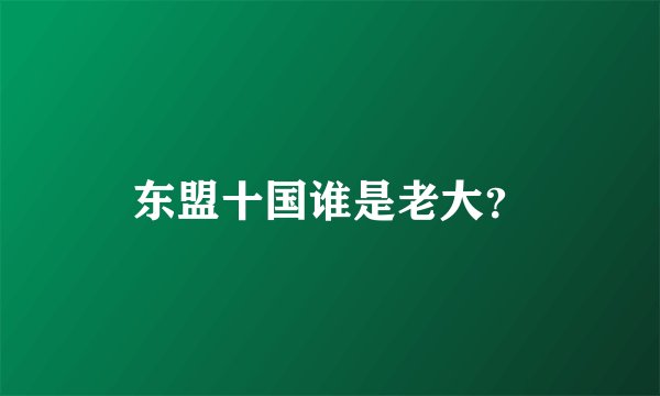 东盟十国谁是老大？