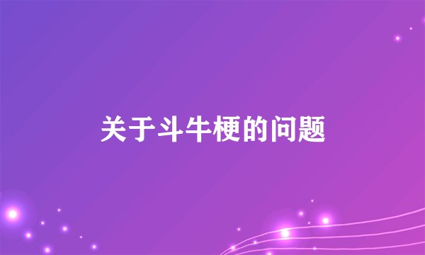 关于斗牛梗的问题