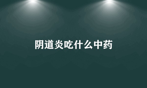 阴道炎吃什么中药