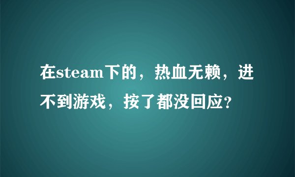 在steam下的，热血无赖，进不到游戏，按了都没回应？