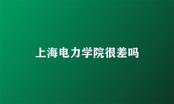 上海电力学院很差吗