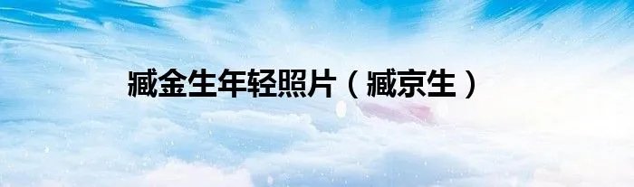 臧金生年轻照片（臧京生）