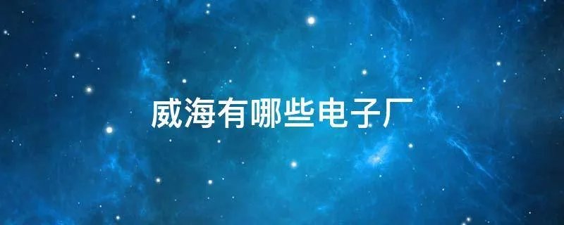威海有哪些电子厂
