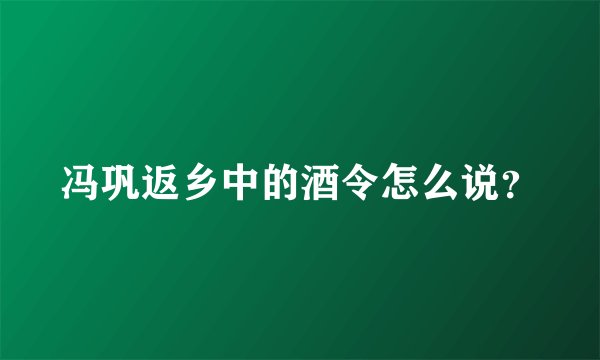 冯巩返乡中的酒令怎么说？
